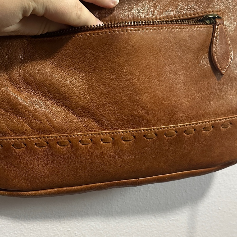 Scully Tan Leather Crossbody Bag with Diamond Accents - Picture 4 of 16